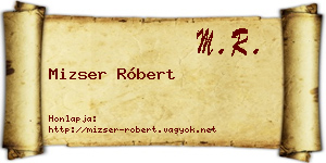 Mizser Róbert névjegykártya