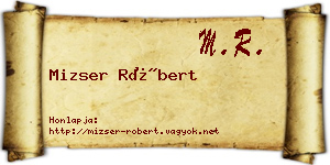 Mizser Róbert névjegykártya